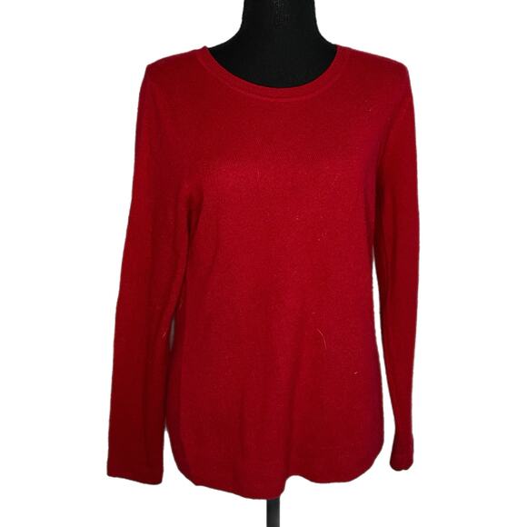 C10 Tahari  Red Cashmere Pullover Sweater, Women’s Medium - Picture 1 of 5